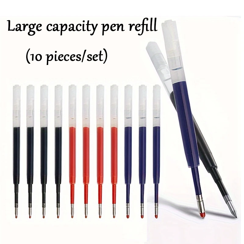 10 عبوات من 424 حبر 0.5 مم قلم محايد أساسي 99 مم أزرق أسود أحمر G2 قلم حبر جاف قابل للاستبدال لكتابة القرطاسية المكتبية #1