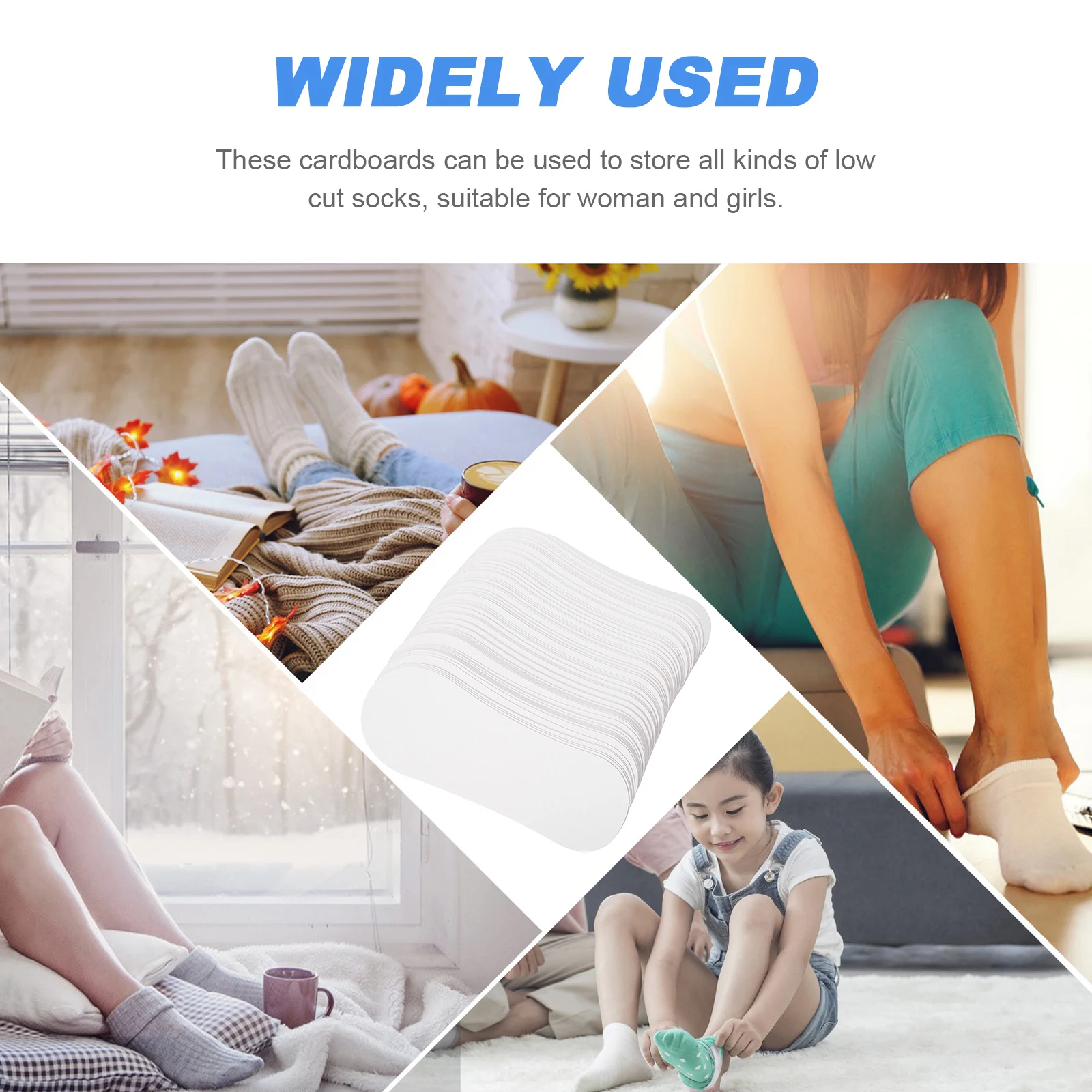 

100 Pcs Invisible Sock Lining Board Socks Packing Holder Women's Practical Display Paperboard Organizing Paperboads Low Cut Kit