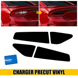 4Pcs Tail Light Rear PreCut Tint Overlay Vinyl Decal Dark For Dodge Charger 2015 2016 2017 2018 2019 2020 2021 2022 Accessories