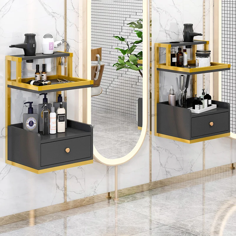 Hair Salon Ins Wall Hanging Storage Cabinet Barbershop Rack Small Tool Car Mirror Platform Hanging Wall Tool Organizer