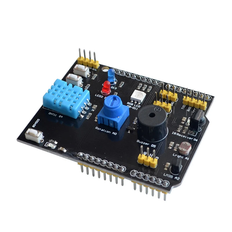 1~50Pcs 9-in-1 Sensor Multi-Function Expansion Board DHT11 LM35 Temperature And Humidity LED Infrared Receiving Module