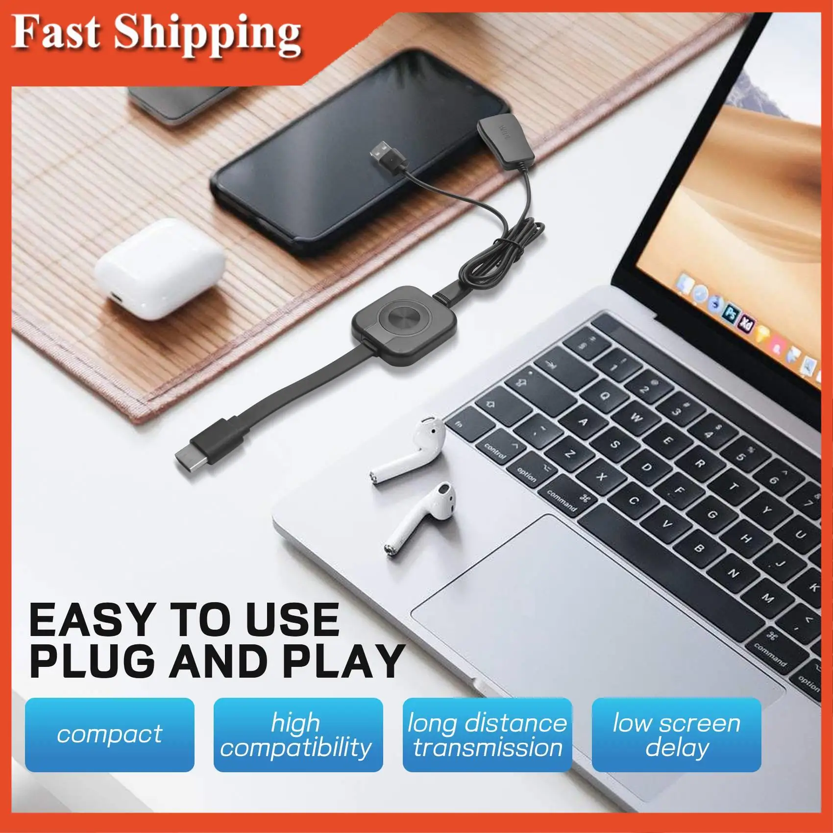 Эффективный ключ дисплея Wi-Fi-совместимый ТВ-ключ 1080P TV Stick Wi-Fi-ключ для Android Netflix Youtube для Ios Mac