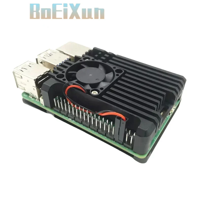 Raspberry Pi 5 Aluminum Case Metal Shell With Cooling Fan Silicone Heatsink Active Passive Cooling Radiator Cooler For RPi 5