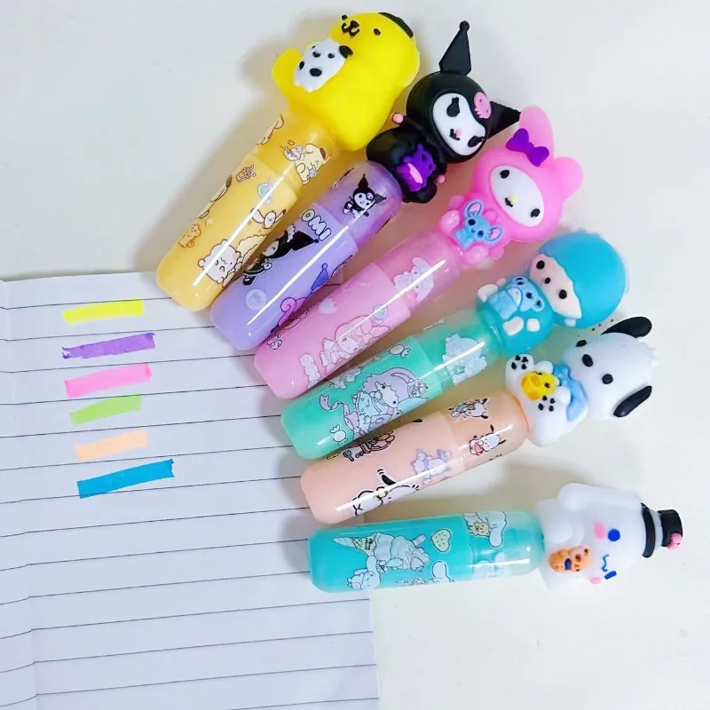 Sanrio My melody kuromi pochacco cinnamoroll new cartoon cute creative fashion personality doll shape student mark highlighter