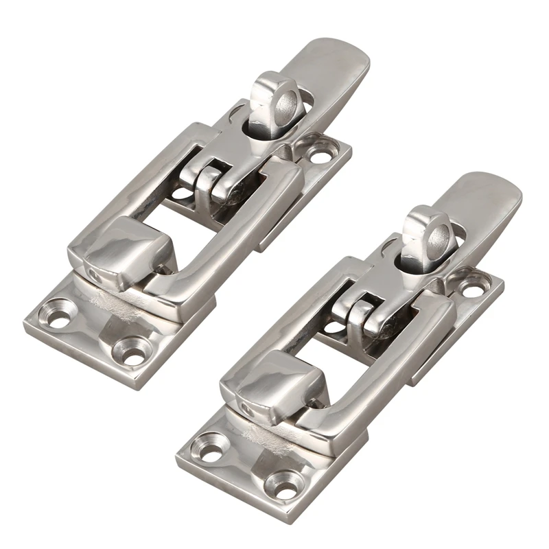 2X 316 Stainless Steel Marine Boat Door Lock Latch Catch Anti-Rattle Fastener Clamp 70Mm Marine Hardware