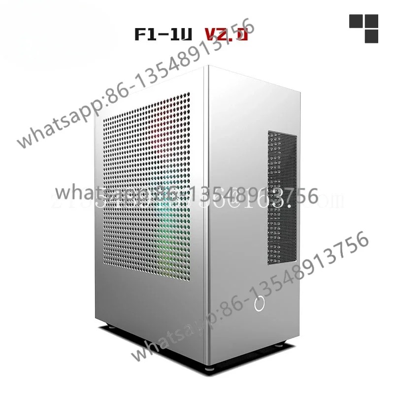 Mini F1-1U 2.0 itx dual-slot single-monitor chassis, compatible with Rainbow 4060ti factory direct sales