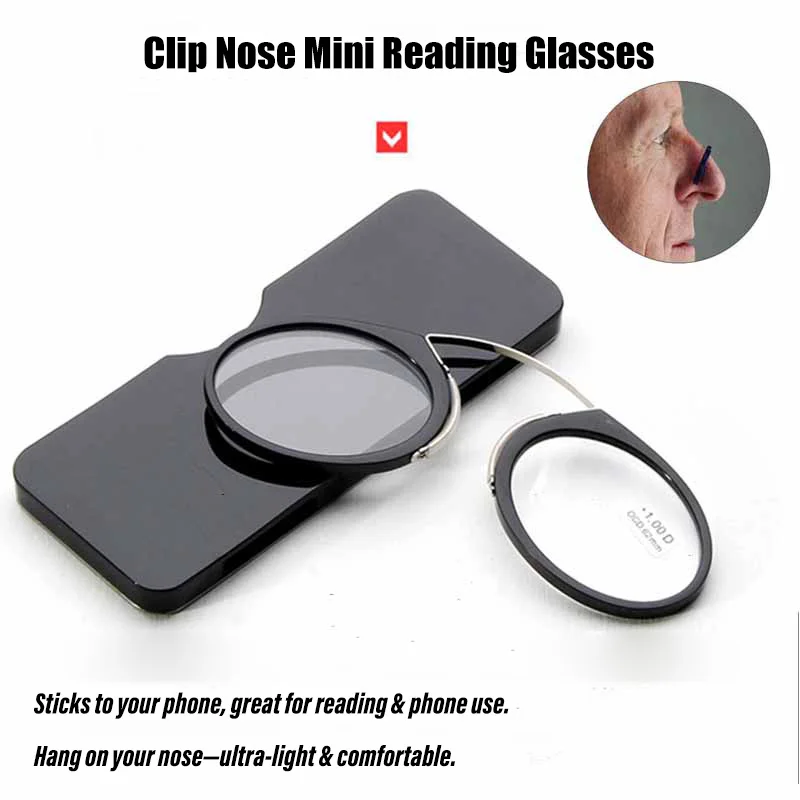 Lunettes de lecture miniatures à clipser 2026 pour hommes et femmes, lunettes de vue sans pattes latérales, Pince-nez 1.0 - 3.0