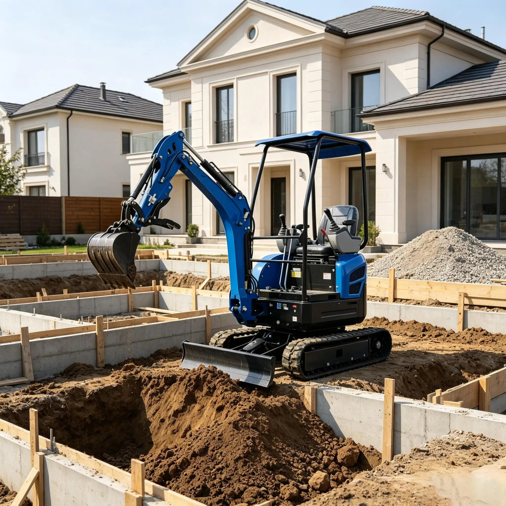 Mini-excavatrice Grace 1.7T, livraison gratuite, vente flash, petite excavatrice pour projets d'aménagement paysager