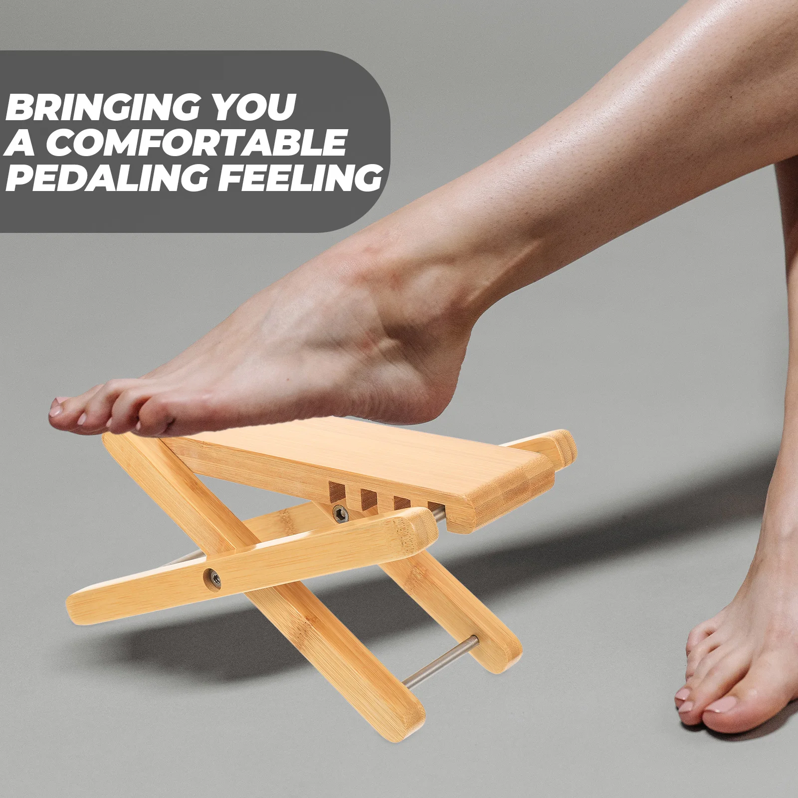 

Adjustable Guitar Foot Stool 6 Gears Stable Footrest Bamboo Design Comfortable Pedal Support Shelf Rest Tool for Guitarists