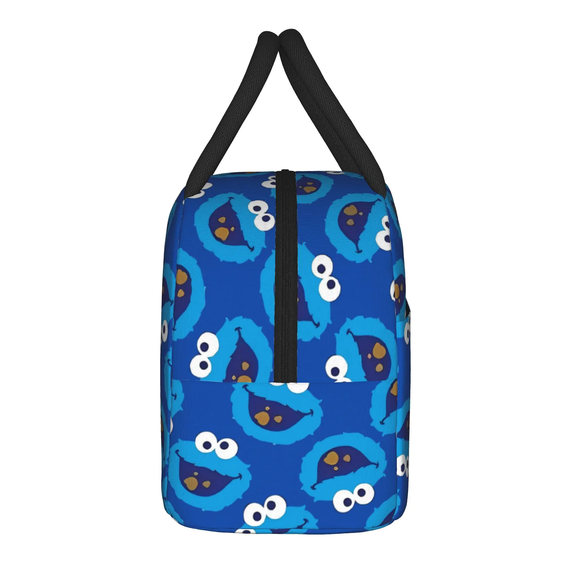 Sesames Streets Cute Cookie Monster Insulated Lunch Bag Leakproof Cartoon Comedy Meal Container Thermal Bag Tote Lunch Box
