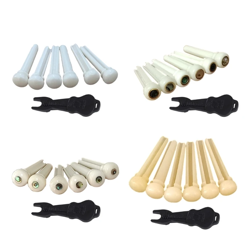 

1 Set Elegant Bone Pins Guitar Bridge Pins Professional Guitar String Nails Bone Guitar Accessories Bone Texture