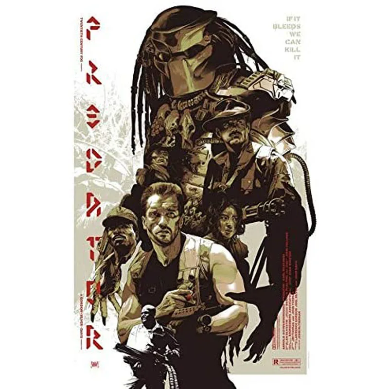 Predator 1987 Sci-Fi Movie Film Retro Vintage Cafe bar Posters Canvas Wall Art Pictures Home Decor Paintings Room Decorations