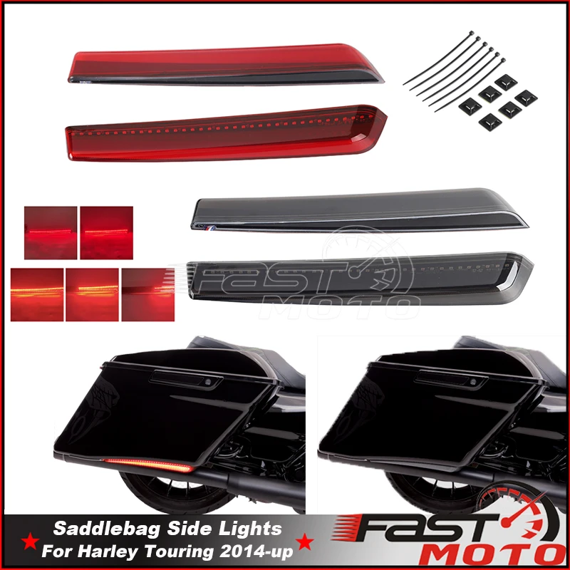 

Motorcycle Rear Saddlebag Extended LED Run Brake Light For Harley Touring Road Glide Special Street Electra Glide Ultra FLHTCU