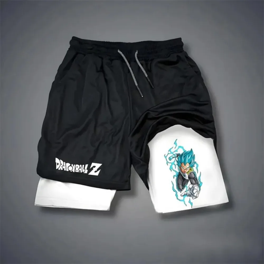 Dragon Ball Vegeta Unisex Harajuku Anime Printed 2026 Summer New Product Sports Breathable Quick Drying Double Layer Shorts