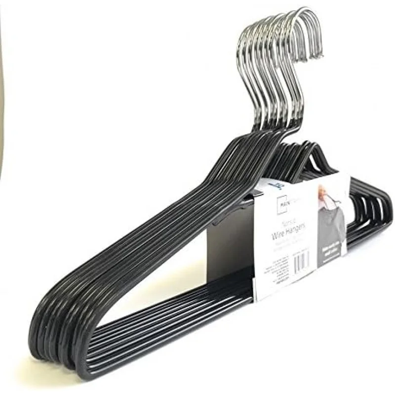 

Mainstays Nonslip Heavy Wire Clothes Hangers, 10 Count Black