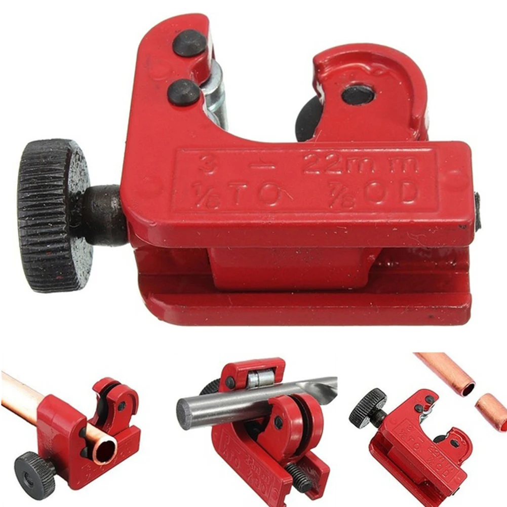 

Mini Tubing Cutter Copper Pipe Cutting 1/8in - 7/8in External Diameter Hand Tool for Soft Copper Brass Steel