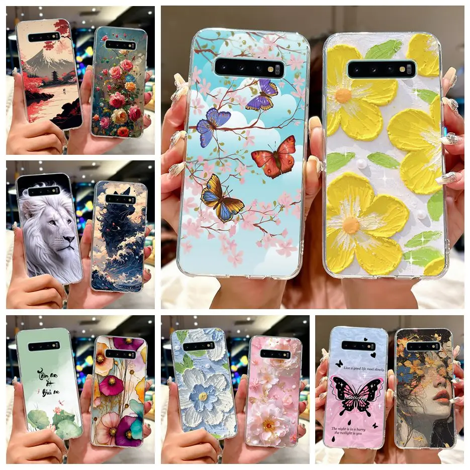 Для Samsung Galaxy S10 Plus Чехол SM-G975F Красочный окрашенный чехол Мягкий силиконовый чехол для телефона Samsung S10+ S10 Galaxy S10e Сумки