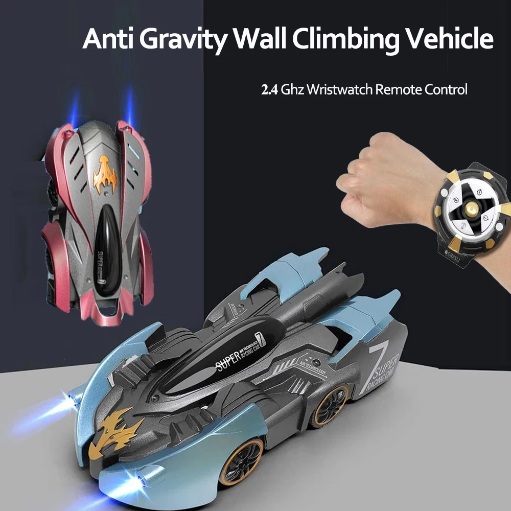 2.4G Mini Anti Gravity Wall Climbing RC Car Electric 360 Rotating Stunt RC Car watch Remote Control Antigravity Auto Toy Car kid