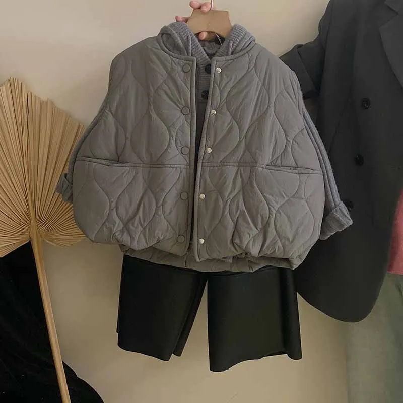 Trajes para niñas, ropa de invierno para niños, suéter de punto con capucha para niñas, chaleco de algodón con Clip cálido, conjunto de dos piezas informal Simple para uso diario 2024