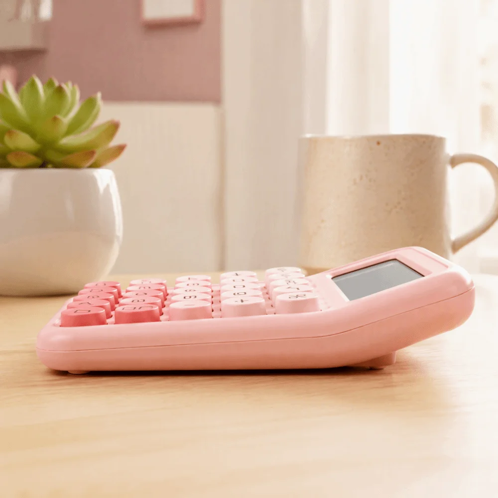 12 Digit Electronic Calculator Gradient Color Large Display Mechanical Keyboard Calculator High Appearance Large Buttons