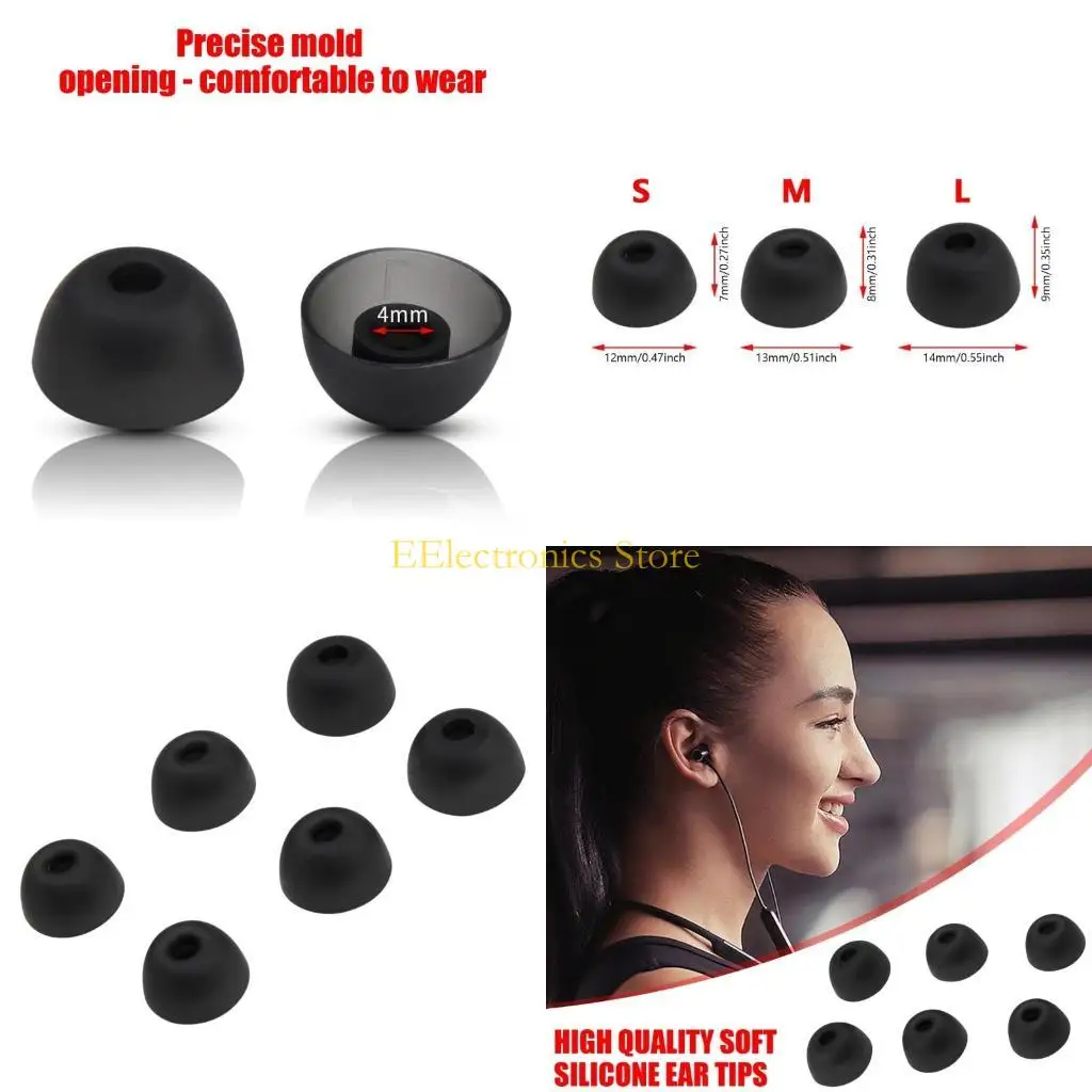B03C Silicone Earbud Tip Protective Covers Comfortable for Liberty 4 Earphone Noise Isolation Prolonged Use Durability 6 Pack