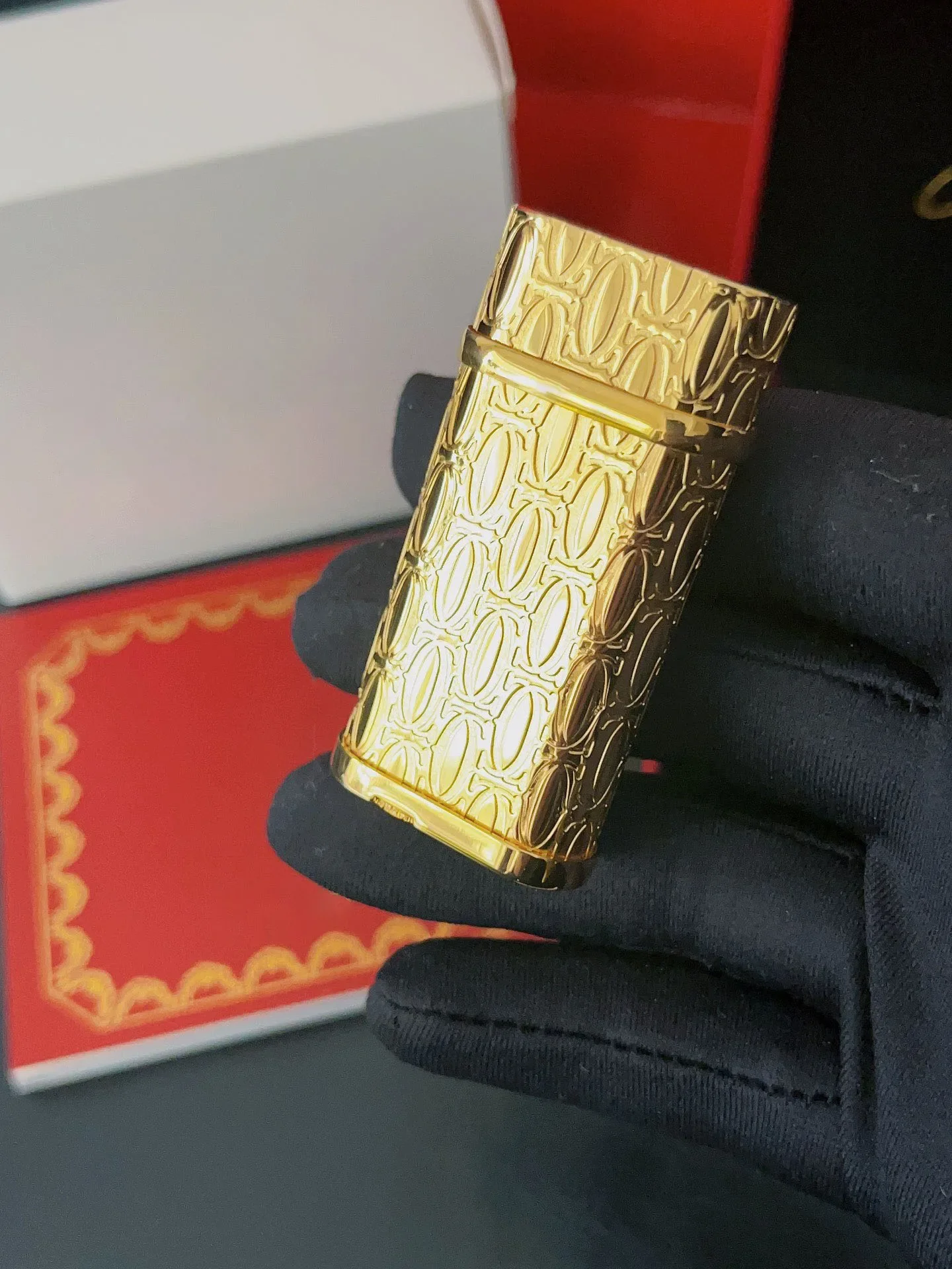 Gold Full Label Style Inflatable Cigar Lighter Kitchen Barbecue Windproof Cigarette Lighter for Men's Gift Cigarette Accessories