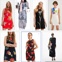 Foreign trade Spain original single new fashion print elastic sleeveless dress