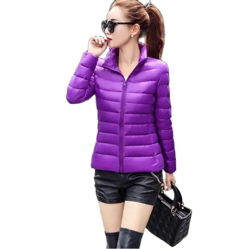 2022 women's spring and autumn  solid color loose down  ultra-light fashion short down portable windproof 6XL