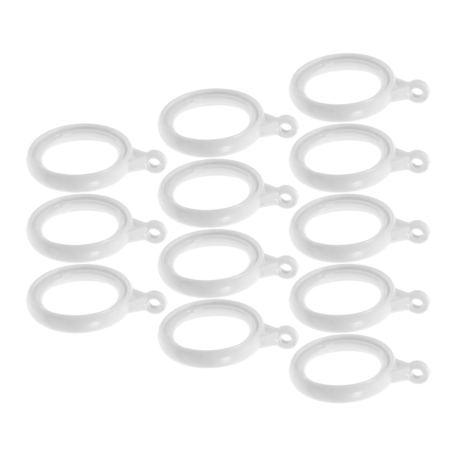 

12 Pcs Curtain Rings Hooks Drapery Eyelets Plastic Clips Accessories White Good Capacity Modern Minimalist Window