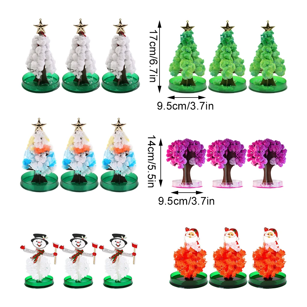 Kit de experimentos científicos de árbol de Navidad mágico, juego de experimentos científicos de papel con apertura de flores de árbol de cristal, riego creativo