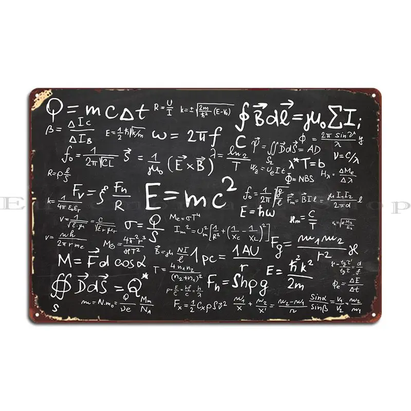 Mathematical Formulas Metal Plaque Poster Decoration Cinema Wall Decor Garage Printing Tin Sign Poster