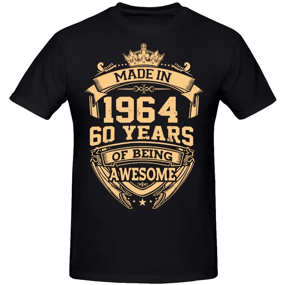 Men Women Birthday Anniversary Funny T-shirts Made In 1964 60th 60 Years Old Vintage Cotton T Shirt Gift Short Sleeve Tee Tops