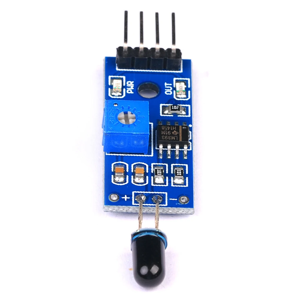 Módulo Sensor de detección de llama IR de 4 pines, Detector de incendios de 3,3 V-5V, módulo receptor infrarrojo, sensibilidad ajustable para Kit Arduino DIY