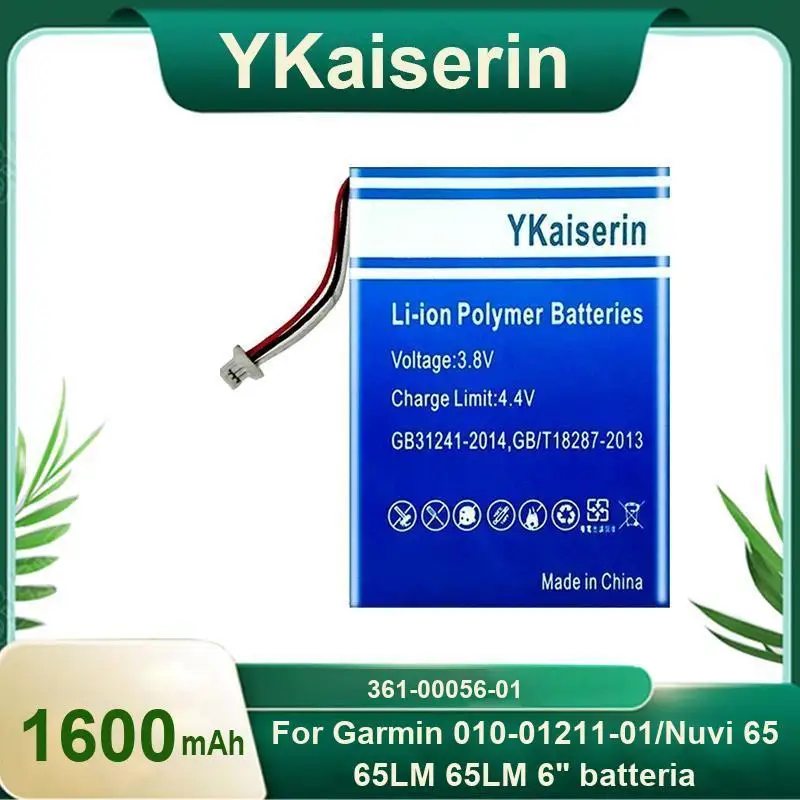 

361-00056-01 Car Navigation System Battery For Garmin 010-01211-01 Nuvi 65 65LM 6" Batteria Replaceable 1600Mah