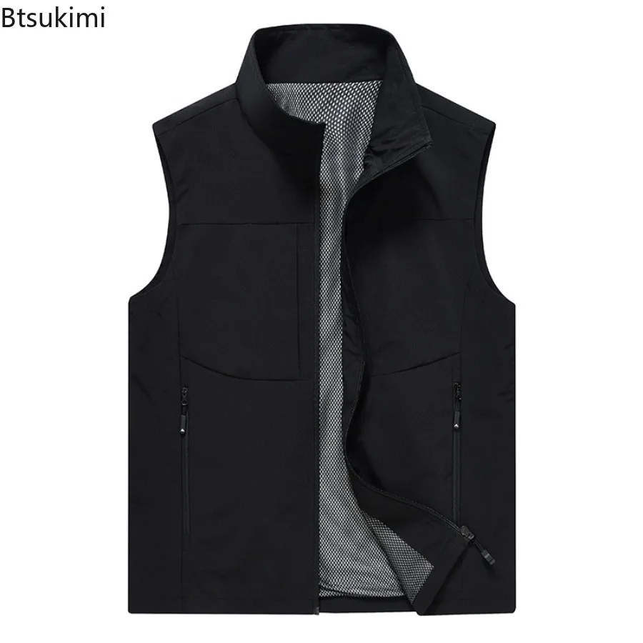 Spring Autumn Men's Outdoor Casual Vests Lightweight Multi-pockets Breathable Waistcoats Men Climbing Fishing Sleeveless Jackets