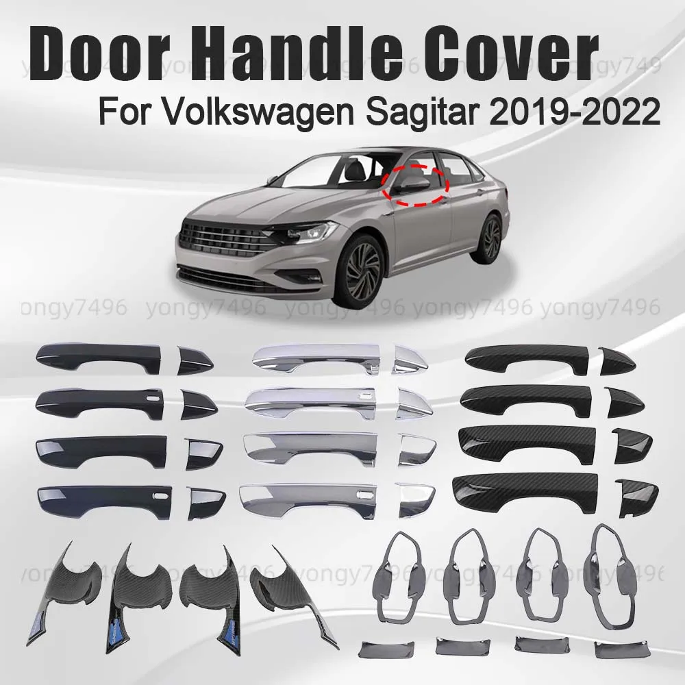 

Car Upgrade Carbon Fiber Chrome Silver Black Titanium Gold Door Handle Cover For Volkswagen Sagitar 2019 2020 2021 2022 Stickers
