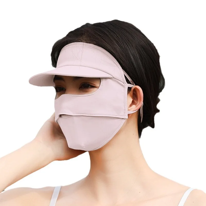 Quick Drying Women Sun Protection Ice Silk Full Face Mask Outdoor Cycling Breathable UV Proof 3D Face Cover Visor Masks One Pcs