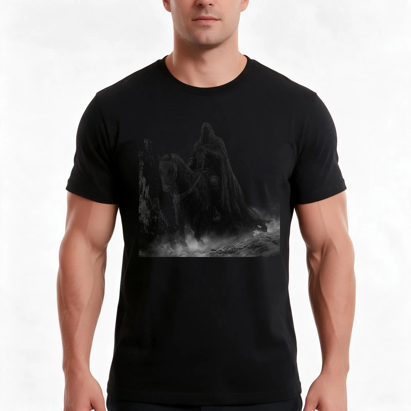 nazgul- Witch-king of Angmar T-Shirt, Summer Casual Cotton Tee, Oversized Streetwear Tops, Vintage Graphic Print, 100% Cotton