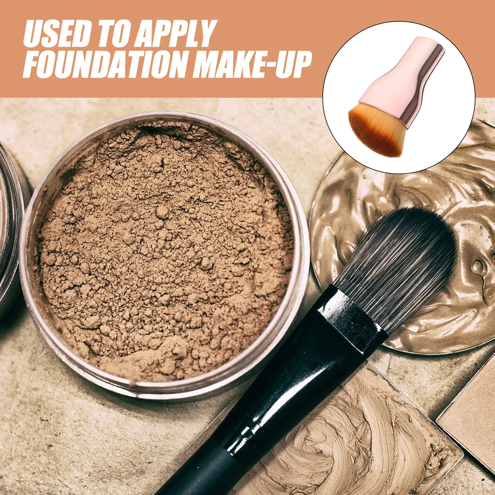 

Makeup Foundation Brush for Women Small Portable Soft Bristles Effortless Application Elegant Makeup Routine Travel