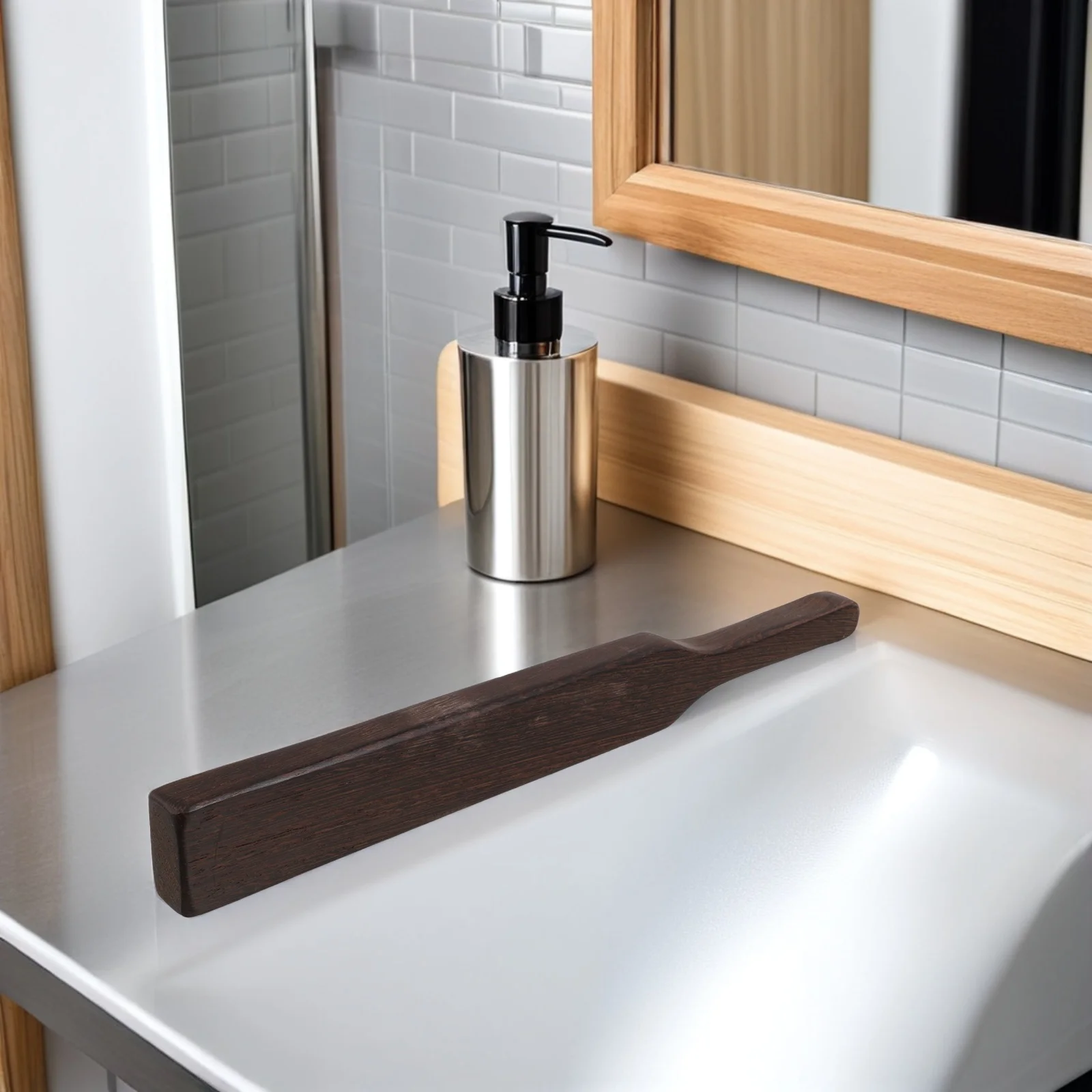 

Manual Back Massager Wood Paddle Long Handheld Massage Hammer Tapping Tool for Shoulder Neck Body Legs Arms Home Office