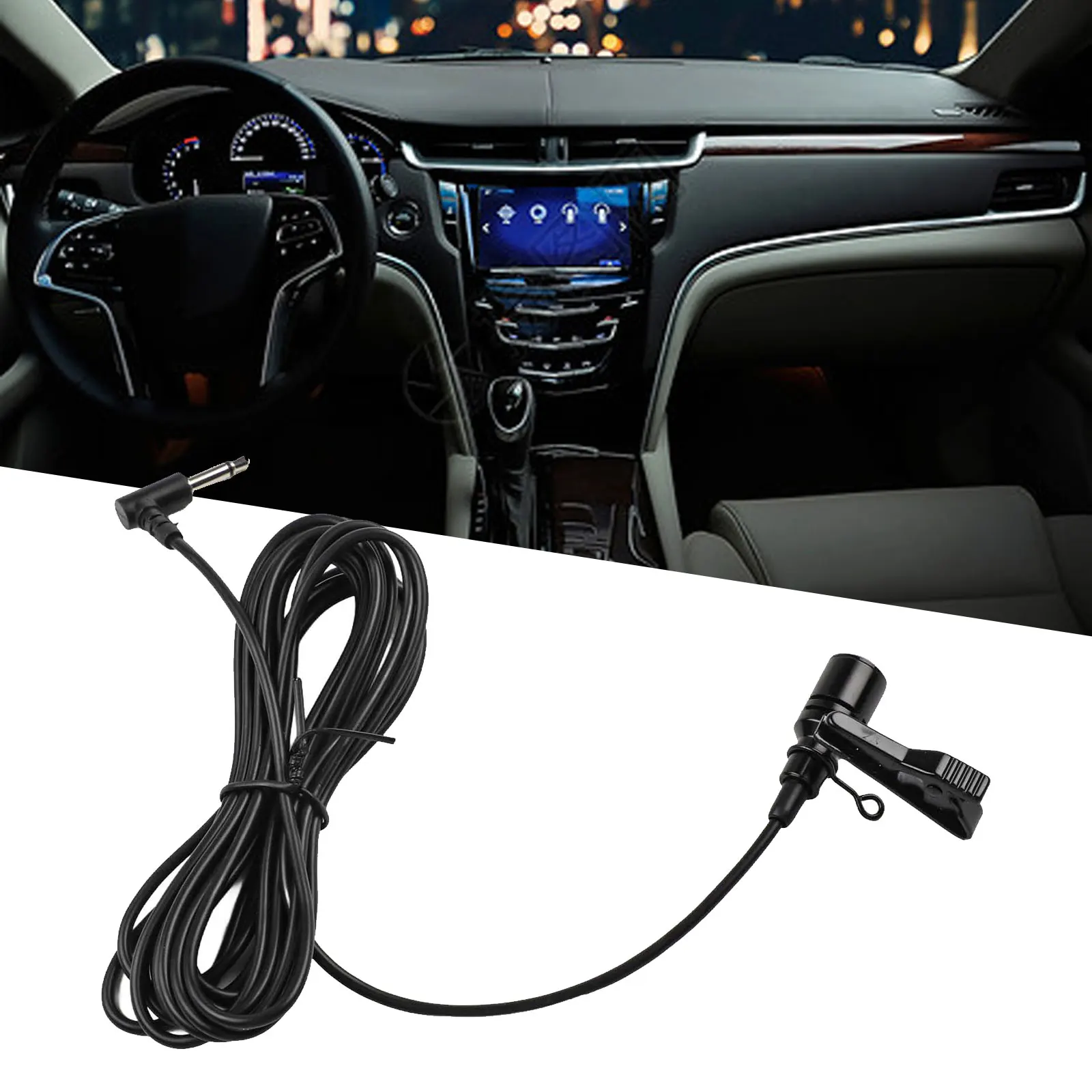 Car CD Radio Microphone 3.5mm Clip Jack-Plug Ceiling Unidirectional Audio Microphone For Navigation Systems Automotive Accessori