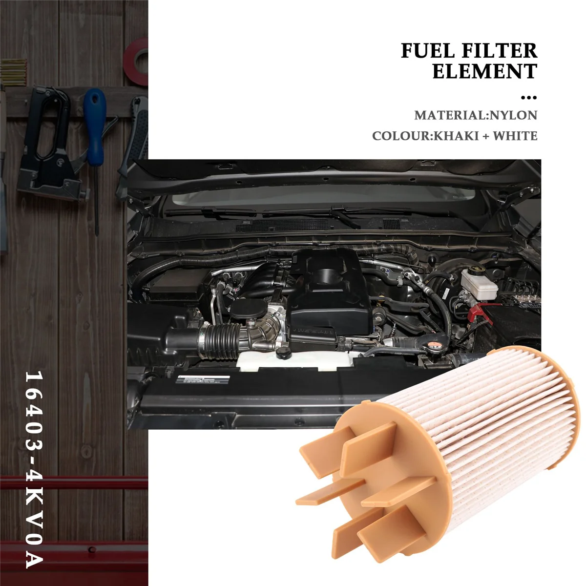 Éléments de filtre à carburant pour Nissan Navara Np300, séparateur d'eau de carburant, numéro de pièce 16403-4KV0A