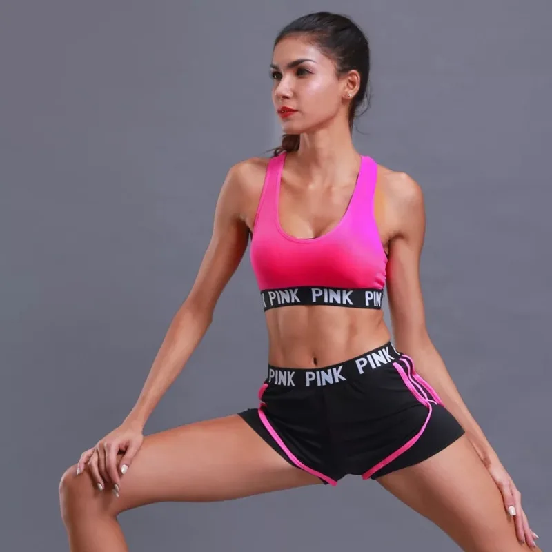 New Seamless Yoga Set Women lette Sportswear Two Piece Set Gym Shorts Suit Yoga Short For Women Workout Clothes Yoga Fitness Top