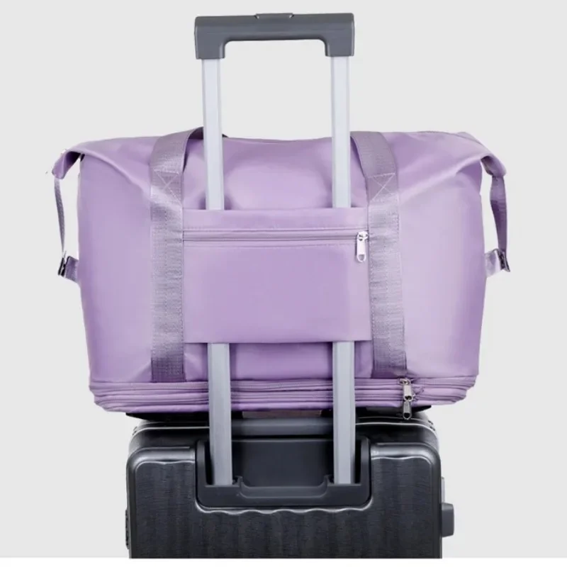 Universal Wheel Travel Bag Lightweight Carrying Luggage Storage Delivery Bag Dry Wet Separation Large Capacity Fitness Yoga Bag