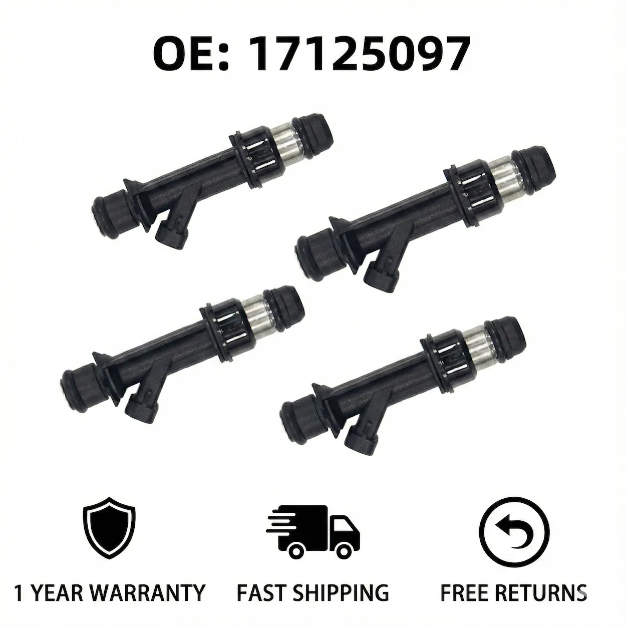 

4Pcs Brand New Fuel Injectors 17125097 For Chevy S10 Cavalier GMC Sonoma 2.2L OHV 2000-2003 VIN 4 17113611 Nozzle Set