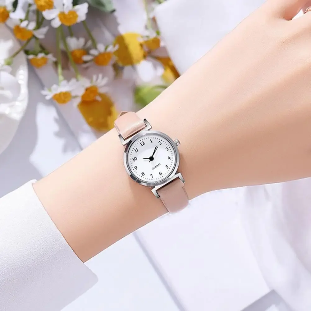 

Quartz Watch Elegant Quartz Wristwatch with Adjustable Faux Leather Strap High Accuracy Timekeeping Stylish Round for Precision