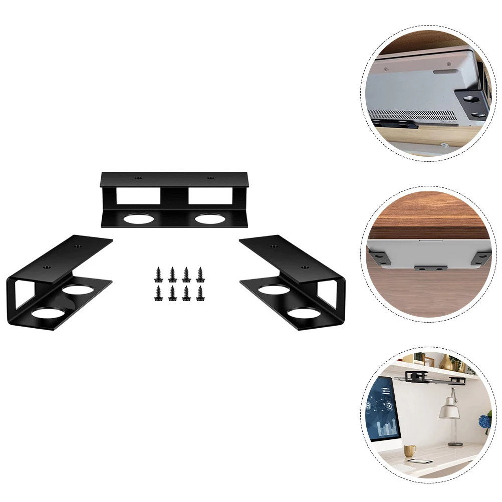 

1 Set Under Desk Laptop Holder Notebook Support Tablet Storage Rack Wall Mount Bracket For Office Home Study Plastic Under Table
