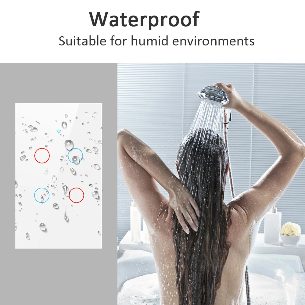 Tuya WiFi Smart Light Switch 1/2/3/4 Gang With/Without Neutral Wire APP/Touch/RF433/Voice Remote Control Via Alexa Google Home