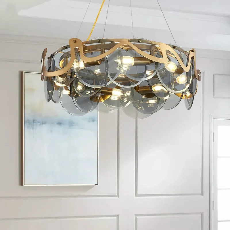 

Nordic Irregular Chandelier Designer Glass Art Lights Living Room Atmosphere Bar Lamps Restaurant Dining Modern Decor Lamp