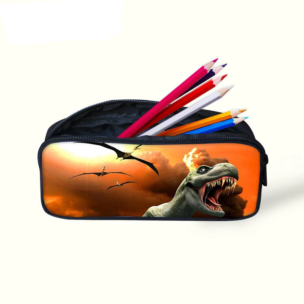 Pencil Box Pencilcase Jurassic World Printing Zipper Pencil Cases Dinosaur Pen Bags Students Pencilcase Dropshipping